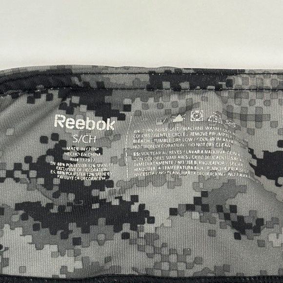 Reebok Leggings Womens Small Gray Camo Mesh Leg - Picture 2 of 8